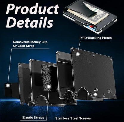 Engraved Metal RFID Wallet: Slim Minimalist Design. Turning Point.