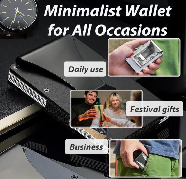 Engraved Metal RFID Wallet: Slim Minimalist Design. Turning Point.