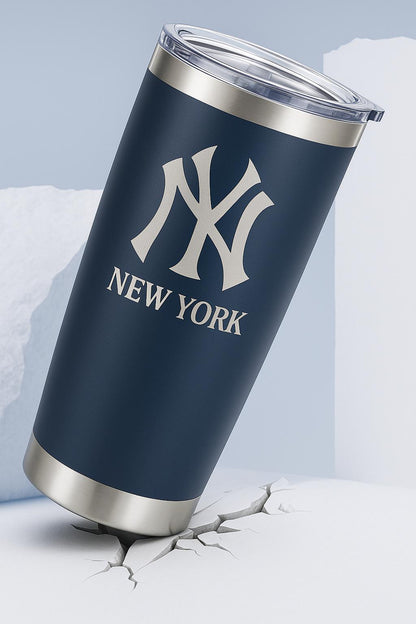 New York Yankees Tumbler: 20 oz Stainless Steel, Vacuum Insulated