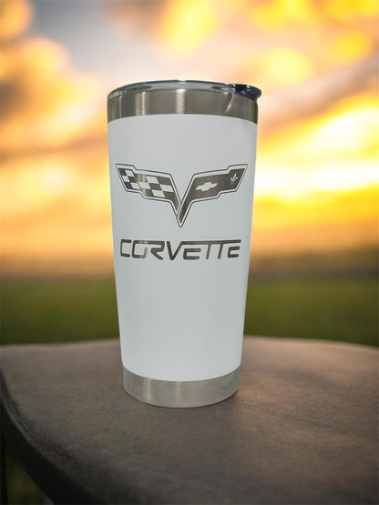 Chevy Corvette Tumbler: 20 oz Stainless Steel, Double Wall Insulated