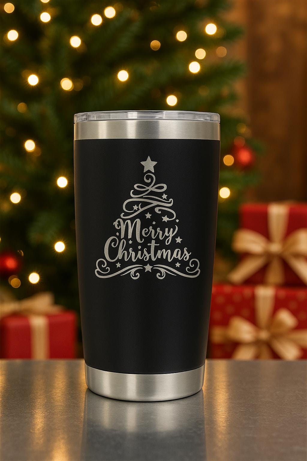 Merry Christmas Tumbler: 20 oz Stainless Steel, Double Wall Insulated